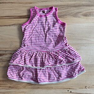 Tea Collection 18-24 Pink Striped Casual Dress